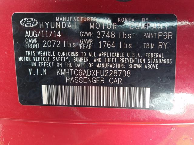 2015 HYUNDAI VELOSTER KMHTC6ADXFU228738