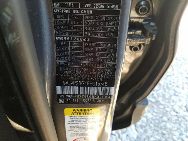 2015 LAND ROVER RANGE ROVE SALVP2BG1FH015746