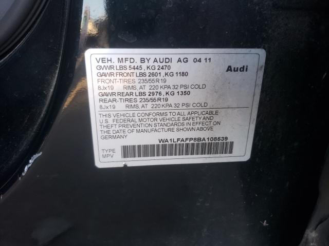 2011 AUDI Q5 PREMIUM WA1LFAFP8BA108539