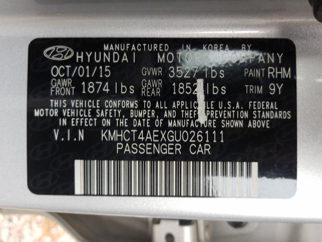2016 HYUNDAI ACCENT KMHCT4AEXGU026111