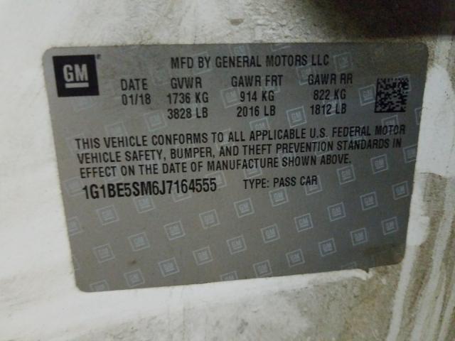 2018 CHEVROLET CRUZE LT 1G1BE5SM6J7164555