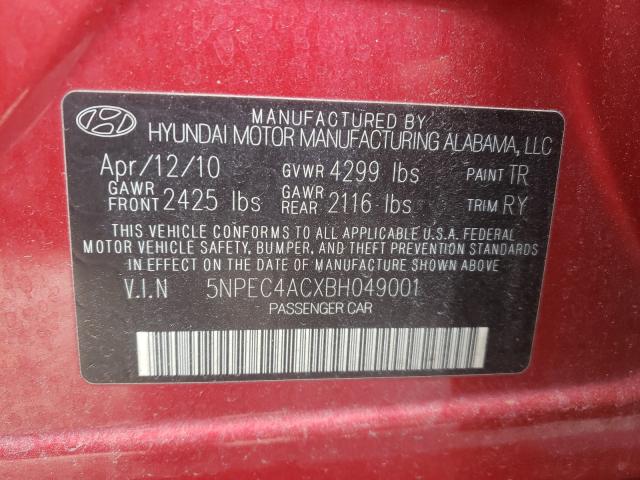 2011 HYUNDAI SONATA SE 5NPEC4ACXBH049001