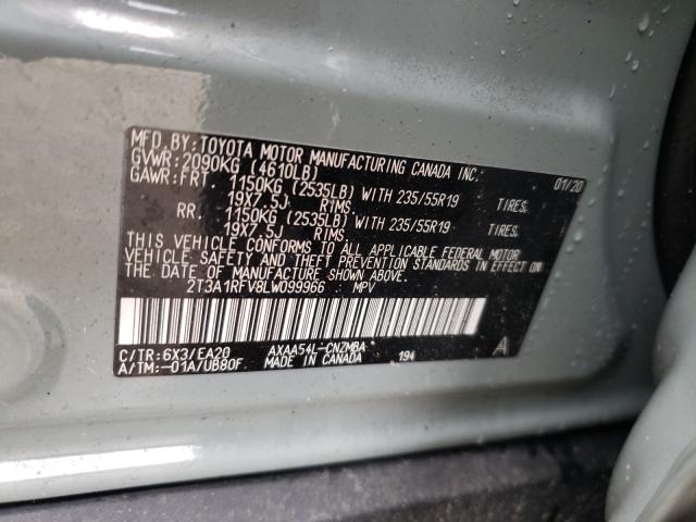 2020 TOYOTA RAV4 XLE P 2T3A1RFV8LW099966