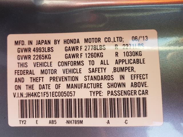 2014 ACURA RLX TECH JH4KC1F51EC005057