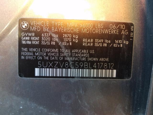 2011 BMW X5 XDRIVE5 5UXZV8C59BL417812