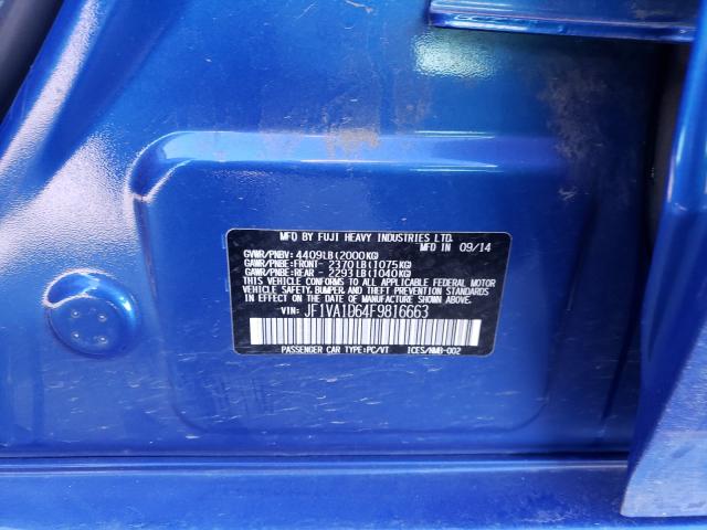 2015 SUBARU WRX PREMIU JF1VA1D64F9816663