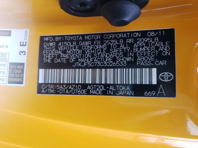 2012 TOYOTA SCION TC JTKJF5C73C3026533