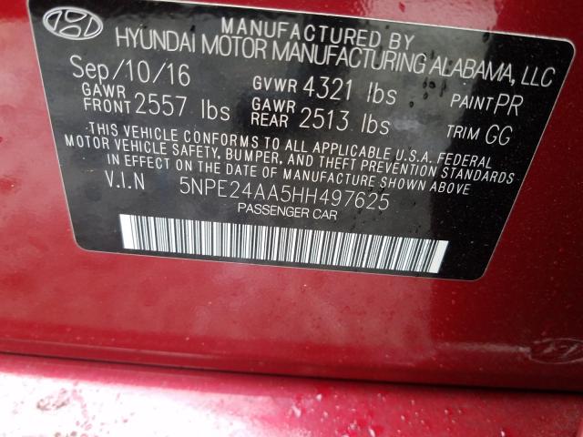 2017 HYUNDAI SONATA ECO 5NPE24AA5HH497625