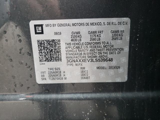 2020 CHEVROLET EQUINOX PR 3GNAXXEV3LS539648
