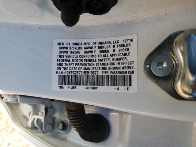 2017 HONDA CIVIC EX 19XFC2F73HE010672