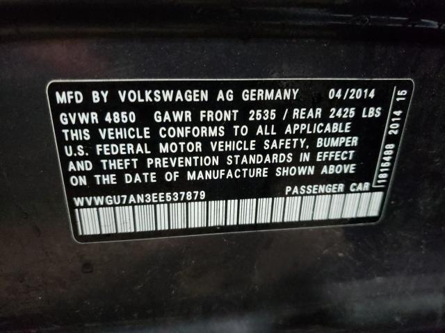 2014 VOLKSWAGEN CC VR6 4MO WVWGU7AN3EE537879