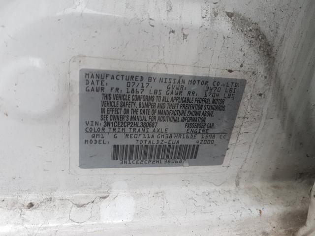2017 NISSAN VERSA NOTE 3N1CE2CP2HL380687
