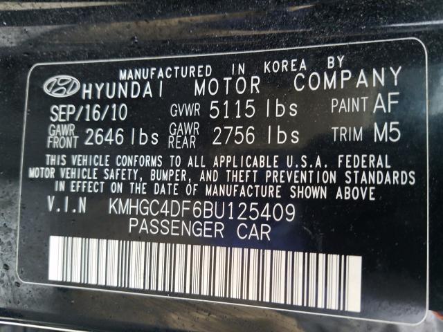 2011 HYUNDAI GENESIS 4. KMHGC4DF6BU125409