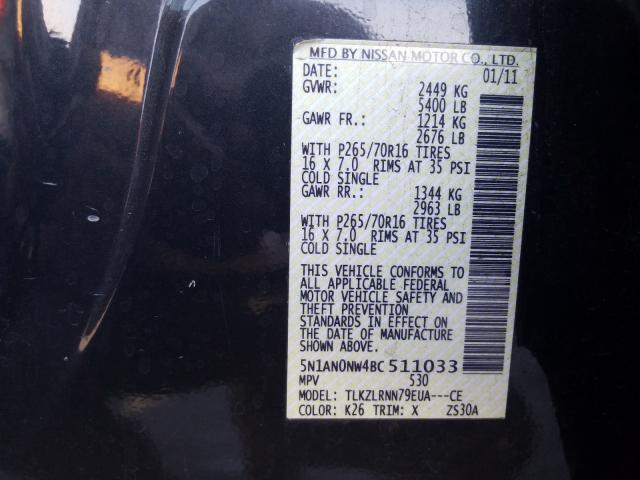 2011 NISSAN XTERRA OFF 5N1AN0NW4BC511033