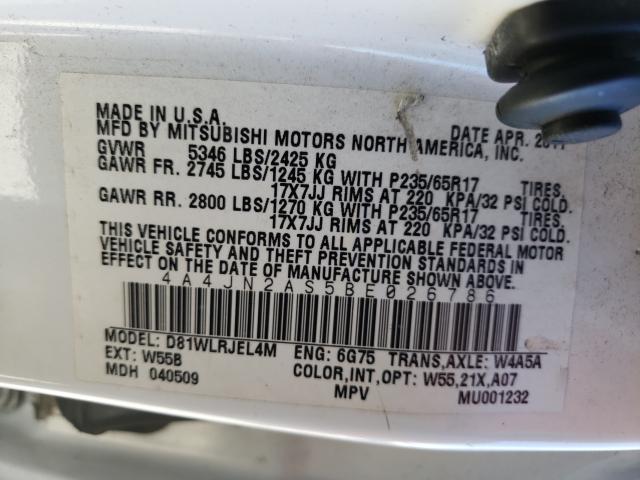 2011 MITSUBISHI ENDEAVOR L 4A4JN2AS5BE026786