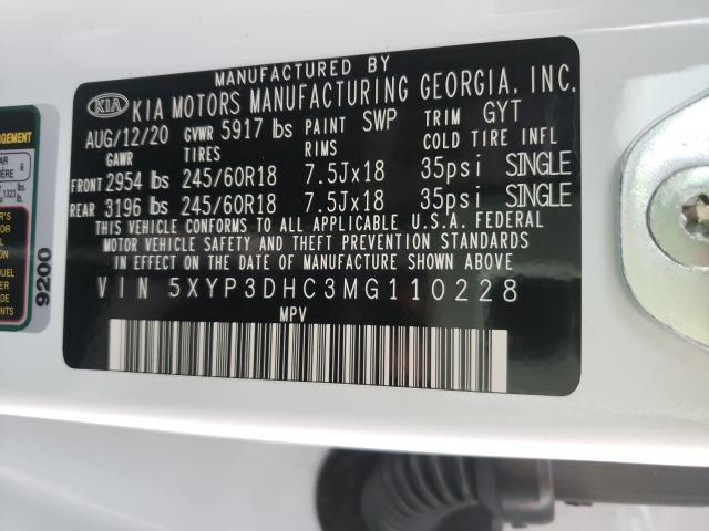 2021 KIA TELLURIDE 5XYP3DHC3MG110228