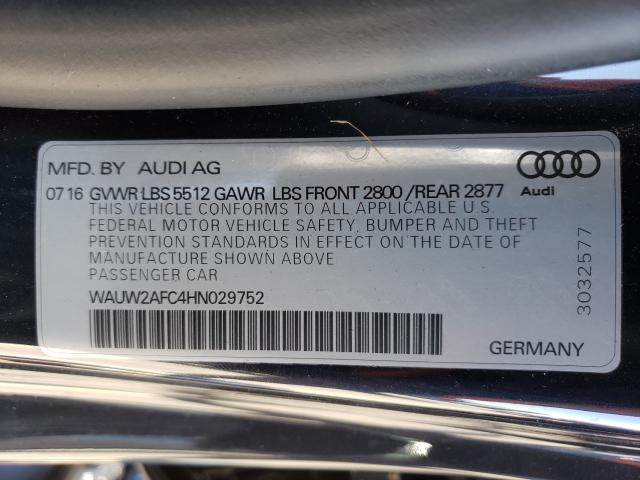 2017 AUDI A7 PREMIUM WAUW2AFC4HN029752