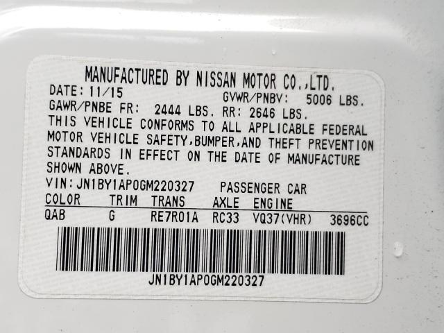 2016 INFINITI Q70 3.7 JN1BY1AP0GM220327
