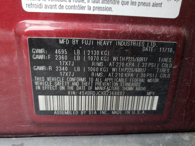 2011 SUBARU OUTBACK 3. 4S4BRDJCXB2368882