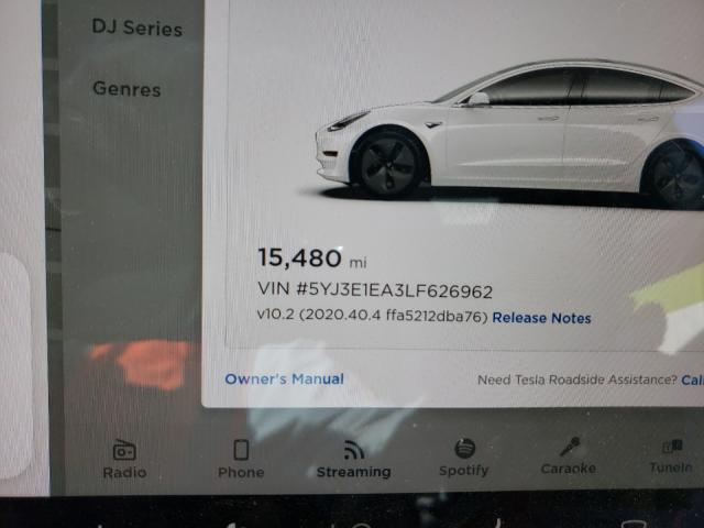 2020 TESLA MODEL 3 5YJ3E1EA3LF626962