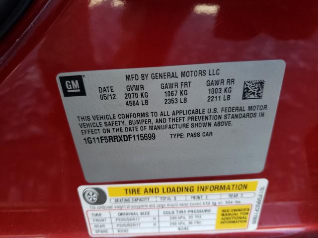 2013 CHEVROLET MALIBU 1G11F5RRXDF115699