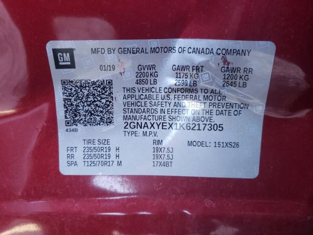 2019 CHEVROLET EQUINOX PR 2GNAXYEX1K6217305