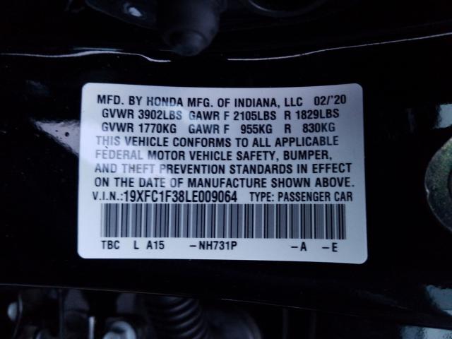 2020 HONDA CIVIC EX 19XFC1F38LE009064