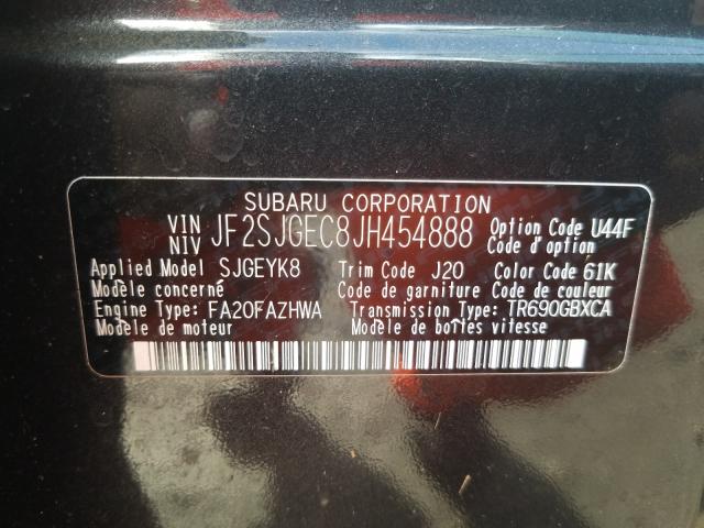 2018 SUBARU FORESTER 2 JF2SJGEC8JH454888