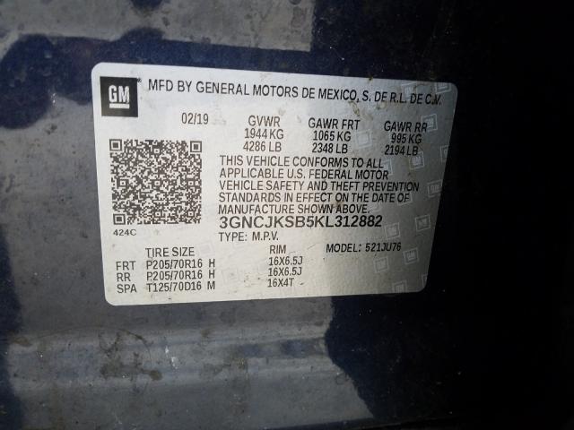 2019 CHEVROLET TRAX LS 3GNCJKSB5KL312882