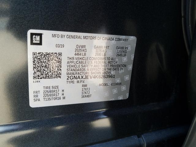 2019 CHEVROLET EQUINOX LT - 2GNAXJEV4K6263961