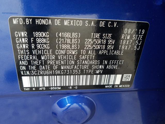 2019 HONDA HR-V SPORT 3CZRU6H19KG731353
