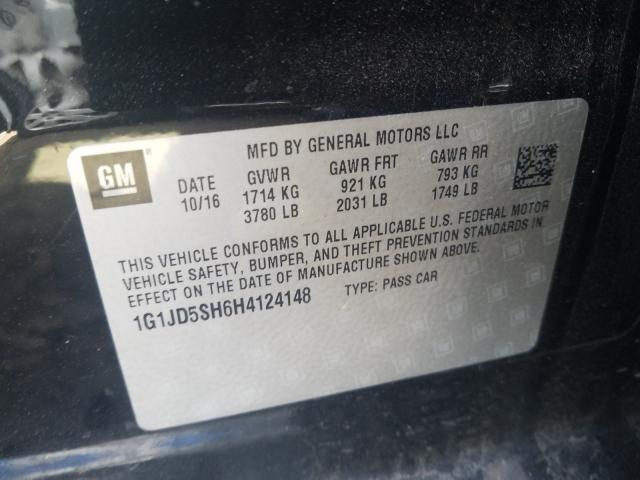 2017 CHEVROLET SONIC LT 1G1JD5SH6H4124148