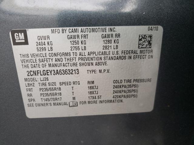 2010 CHEVROLET EQUINOX 2CNFLGEY3A6363213