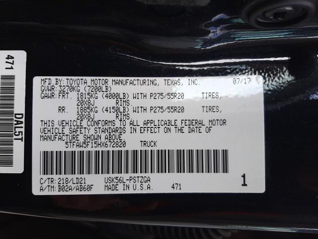 2017 TOYOTA TUNDRA CRE 5TFAW5F15HX672820