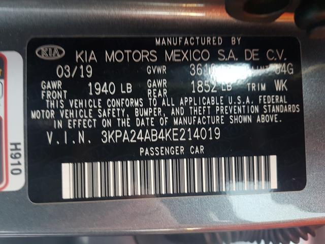 2019 KIA RIO S 3KPA24AB4KE214019