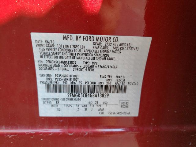 2016 FORD FLEX SEL 2FMGK5C84GBA13829