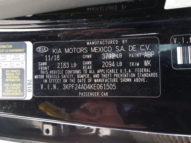 2019 KIA FORTE FE 3KPF24AD4KE061505