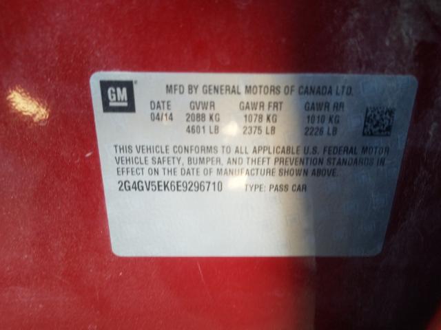 2014 BUICK REGAL 2G4GV5EK6E9296710