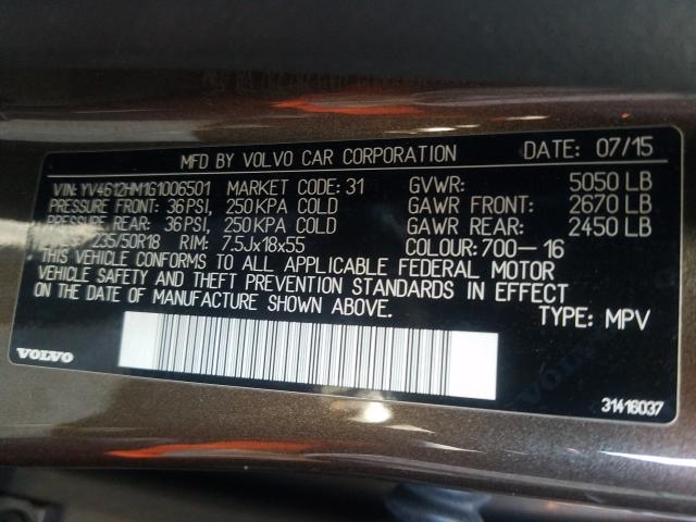 2016 VOLVO V60 CROSS YV4612HM1G1006501