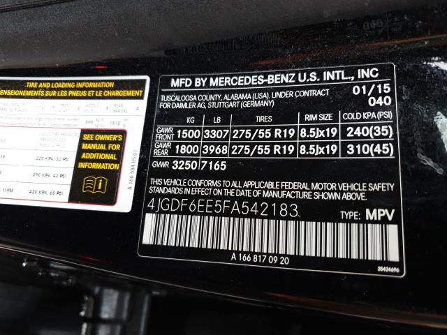 2015 MERCEDES-BENZ GL 450 4MA 4JGDF6EE5FA542183