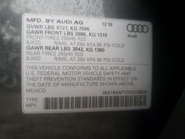 2019 AUDI SQ5 PREMIU WA1B4AFY2K2039609