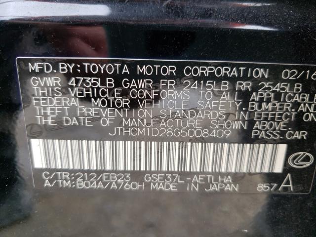 2016 LEXUS IS 300 JTHCM1D28G5008409
