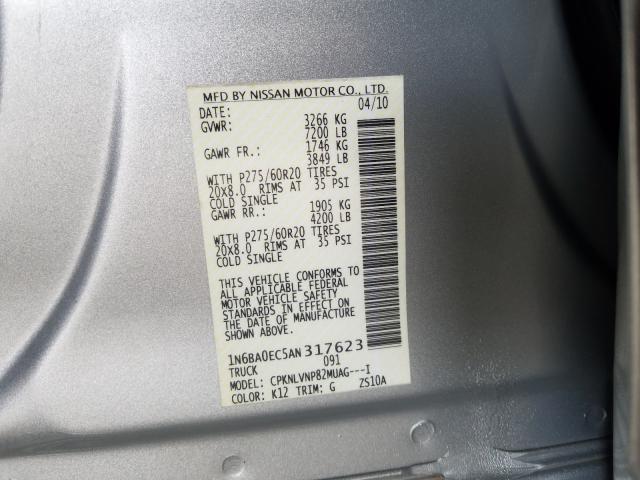 2010 NISSAN TITAN XE 1N6BA0EC5AN317623