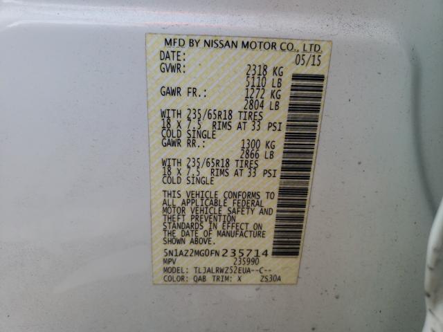 2015 NISSAN MURANO S 5N1AZ2MG0FN235714