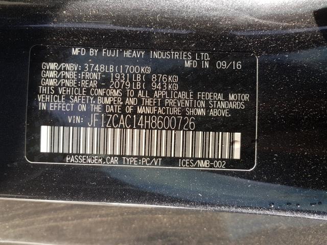 2017 SUBARU BRZ 2.0 LI JF1ZCAC14H8600726