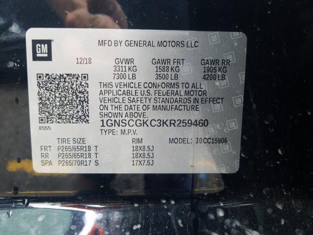 2019 CHEVROLET SUBURBAN C 1GNSCGKC3KR259460
