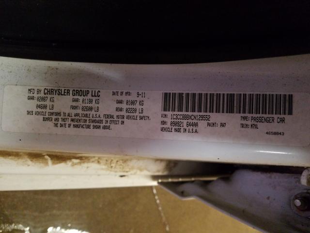 2012 CHRYSLER 200 TOURIN 1C3CCBBBXCN129552