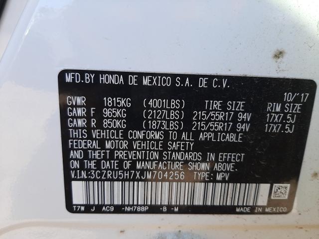 2018 HONDA HR-V EXL 3CZRU5H7XJM704256