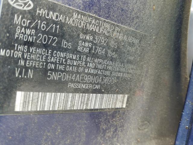2011 HYUNDAI ELANTRA GL 5NPDH4AE9BH043690