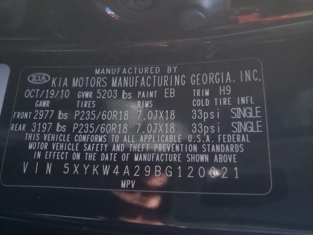 2011 KIA SORENTO SX 5XYKW4A29BG120021